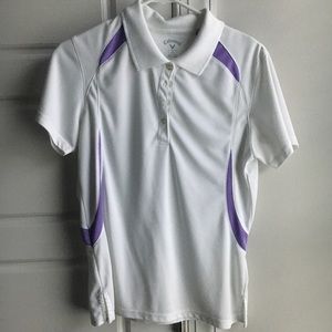 Women’s White/Lilac Callaway Golf Polo